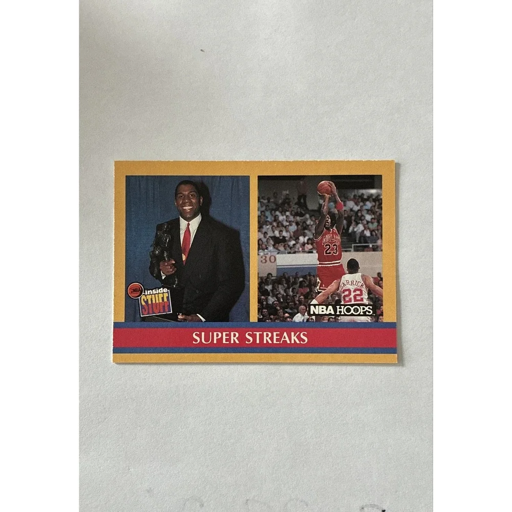 1990-91 NBA‎ Hoops - Inside Stuff Michael Jordan, Magic Johnson #385